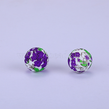 Purple Round Silicone Beads