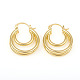 Brass Triple Hoop Earrings(EJEW-G282-04G)-1