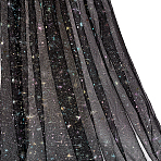 Star Pattern Nylon Fabric, for Garment Accessories, Black, 1500x0.4mm, 2m/pc(DIY-PH0038-37B)