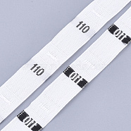 Clothing Size Labels(110), Garment Accessories, Size Tags, White, 12.5mm, about 10000pcs/bag(OCOR-S120D-29)