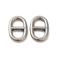 304 Stainless Steel Buckle Clasps, for Webbing, Strapping Bags, Garment Accessories, Oval, Stainless Steel Color, 17.5x11.5x2.5mm, Hole: 13x6.5mm(STAS-O006-01A-P)