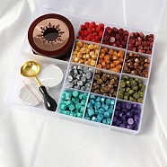 Sealing Wax Particles, for Retro Seal Stamp, with Sealing Wax Stove, Spoon and Candle, Colorful, 209x168x39mm(STAM-PW0008-01B)