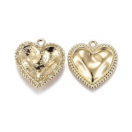 Alloy Jewelry Pendants, Heart, Light Gold, 20.5x21x3.5mm, Hole: 1.8mm(PALLOY-Z001-06LG)
