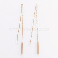304 Stainless Steel Stud Earrings, Hypoallergenic Earrings, Bar, Rose Gold, 118mm, Pin: 0.8mm(EJEW-I211-22RG)