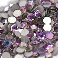 Glass Flat Back Rhinestone, Grade A, Back Plated, Faceted, Half Round, Violet, SS8, 2.3~2.4mm, 1440pcs/bag(RGLA-C002-SS8-371)