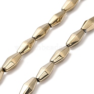 Electroplate Synthetic Magnetic Hematite Beads Strands, Faceted, Rhombus, Antique Bronze Plated, 12~12.5x5.5~6mm, Hole: 1.2mm, about 31~33pcs/strand, 16.54~16.93''(42~43cm)(G-E602-05A)