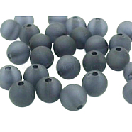 Transparent Acrylic Beads Mix, Round, Frosted, Black, 12mm, Hole: 2mm, about 500pcs/500g(FACR-PL720-9)