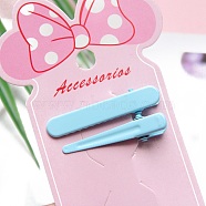 Macaron Color Alloy Alligator Hair Clips, Hair Accessories for Girls Women, Long Oval, Light Sky Blue, 49x9mm(PW-WGDAB84-01)