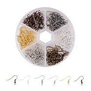 1Box 120PCS 6 Colors Iron Earring Hooks, with Horizontal Loop, Nickel Free, Mixed Color, 18x0.8mm, 20 Gauge, Hole: 2mm, about 20pcs/compartment(IFIN-X0018-NF-B)