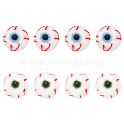 8Pcs 2 Colors Wool Felt Craft Bloodshot Eyeballs, Doll Hair Accessories Making Supplies, Round, Mixed Color, 28~32x28~29mm, 4pcs/color(FIND-BC0004-34)