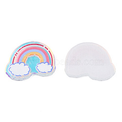 Transparent Printed Acrylic Cabochons, Rainbow, Colorful, 19.5x24.5x2.5mm(TACR-N016-34)