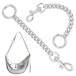 Alloy Bag Curb Chains, Bag Strap Extender, with Swivel Eye Bolt Snap Hook & Spring Gate Ring, Platinum, 16cm(AJEW-WH0419-07P)