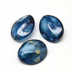Spray Painted Acrylic Beads, Marine Blue, 23x18x8mm, Hole: 1.5mm(X-MACR-Q169-29)