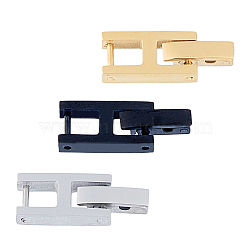3Pcs 3 Colors Rectangle Stainless Steel Watch Band Clasps, Mixed Color, 19x7x3mm, 1pc/color(STAS-FH0002-27A)