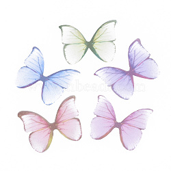 Two Tone Polyester Fabric Wings Crafts Decoration, for DIY Jewelry Crafts Earring Necklace Hair Clip Decoration, Butterfly, Mixed Color, 24x31mm(FIND-S322-012B)