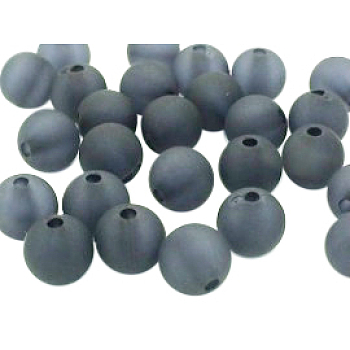 Transparent Acrylic Beads Mix, Round, Frosted, Black, 12mm, Hole: 2mm, about 500pcs/500g