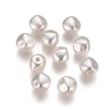 Brass Beads, Long-Lasting Plated, Oval, Matte Silver Color, 7x5.5x5.5mm, Hole: 1mm