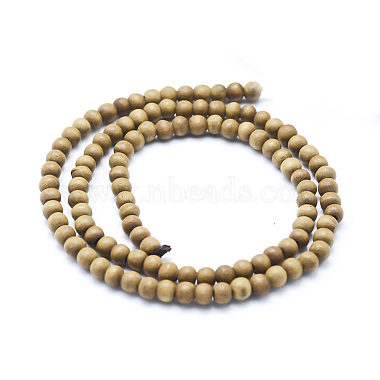 Natural Camphor Wood Beads Strands(WOOD-P011-10-10mm)-2