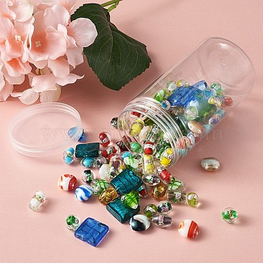 Handmade Silver Foil Lampwork Glass Beads(FOIL-CD0001-01)-6
