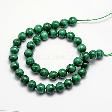 Brins de perles naturelles de malachite(G-O152-47-6mm)-2