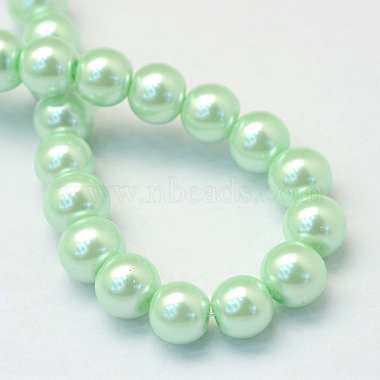 Baking Painted Pearlized Glass Pearl Round Bead Strands(HY-Q003-4mm-04)-3