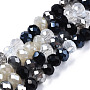Black Rondelle Glass Beads(X-EGLA-N002-12A)