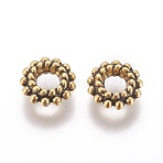 Tibetan Style Alloy Beads, Cadmium Free & Nickel Free & Lead Free, Donut, Antique Golden, 8x3mm, Hole: 3mm, about 2530pcs/1000g(TIBEB-A830-AG-NR)