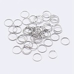 Anti-Tarnish Rhodium Plated 925 Sterling Silver Open Jump Rings, Saw Cut Round, Platinum, 4x0.3mm, Inner Diameter: 2mm, about 833pcs/10g(STER-F036-02P-0.3x4mm)