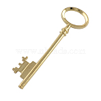Tibetan Style Alloy Skeleton Key Large Pendants, Lead Free & Cadmium Free, Golden, 80x23x3mm, Hole: 12x18mm(X-TIBEP-S105-G-RS)