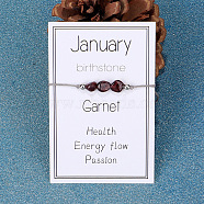 Natural Garnet Nuggets Braided Bead Bracelet(GR1793-1)