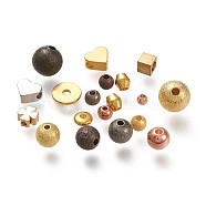 Brass Spacer Beads, Mixed Color, 2.5~7.5x2.7~8x1~8mm, Hole: 1.2~2.8mm(KK-XCP0001-12)