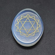 Opalite Cabochons, Oval with Chakra Pattern, 43~46x33~36x6~7mm(G-O175-07G)