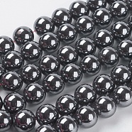 AAA Grade Black Non-Magnetic Synthetic Hematite Round  Beads Strands, 12mm, Hole: 0.8mm, about 34pcs/strand(X-G-H1069-1)