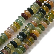 Natural Indian Agate Beads Strands, Rondelle, 4~4.5x2~2.5mm, Hole: 1.2mm, about 155~163pcs/strand, 15.24''~15.31''(38.7~38.9cm)(G-K343-C04-01)