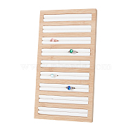 9-Slot Bamboo Ring Organizer Display Trays, with Imitation Leather Inside, Rectangle, White, 28x15x1.7cm(EDIS-WH0016-044A)