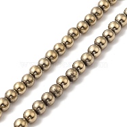 Electroplate Synthetic Magnetic Hematite Beads Strands, Round, Antique Bronze Plated, 5mm, Hole: 0.8mm, about 84~87pcs/strand, 16.14~16.96''(41~43cm)(G-E602-01E)