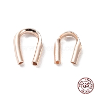 Rhodium Plated 925 Sterling Silver Wire Guardians, Rose Gold, 5.5x4.5x1mm, Hole: 0.6mm(STER-P050-01RG)