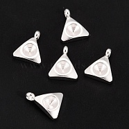 201 Stainless Steel Pendant Rhinestone Settings, For Pointed Back Rivoli Rhinestone, Triangle, Silver, Fit for 4mm Rhinestone, 10x8.5x2.5mm, Hole: 2mm(STAS-G224-29S)