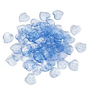 Acrylic Pendants, Leaf, Blue, 15x15x2mm, Hole: 1.5mm, 100pcs/bag(MACR-TA0001-08)
