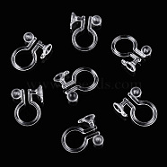 Plastic Clip-on Earring Findings, with Loop, for Non-Pierced Ears, Clear, 11x9x3.5mm, Hole: 0.5mm, Fit For 3mm Rhinestone(KY-R014-01)