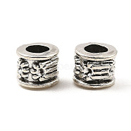 Tibetan Style Alloy European Beads Rhinestone Settings, Column, Nickel, Antique Silver, Fit for Rhinestone: 1mm, 10x8mm, Hole: 5mm, about 495pcs/1000g(FIND-E041-23AS)