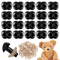 60Pcs Plastic Safety Noses, Craft Nose, with 60Pcs Spacer, for DIY Doll Toys Puppet Plush Animal Making, Black, 10x13x4mm(DIY-GA0006-62C)