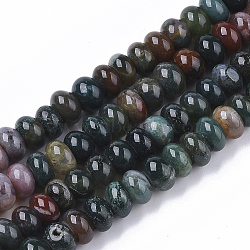 Natural Indian Agate Beads Strands, Rondelle, 8x5~6mm, Hole: 0.8mm, about 77~80pcs/strand, 15.35~15.74 inch(39~40cm)(G-S364-043)
