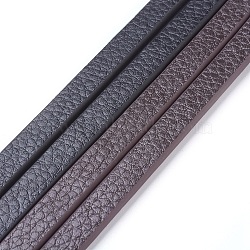 Microfiber PU Leather Cords, Flat, Mixed Color, 7.5x3mm, about 1.09 yards(1m)/strand(WL-F010-01-7.5mm)