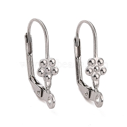 Tarnish Resistant 304 Stainless Steel Leverback Earring Findings, with Loop, Stainless Steel Color, 19.5x10mm, Hole: 1.6mm(STAS-E007-1)