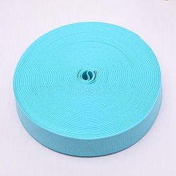 Ultra Wide Thick Flat Elastic Band, Webbing Garment Sewing Accessories, Cyan, 40mm(EC-WH0016-B-S015)