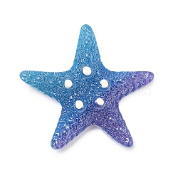 Gradient Color Opaque Resin Decoden Cabochons, Starfish, Dodger Blue, 33x35x9.5mm(CRES-P036-01A-02)