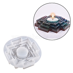 DIY Silicone Candle Holders Molds, Resin Casting Molds, Square, 121x23mm, Candle Tray: 40mm(SIMO-PW0015-50B)