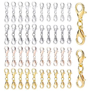 PandaHall Elite 160Pcs 2 Style Zinc Alloy/Stainless Steel Lobster Claw Clasps, Parrot Trigger Clasps, with Iron/Stainless Steel Jump Rings, Mixed Color, 40pcs/set, 2sets/style