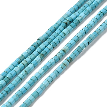 Synthetic Turquoise Beads Strands, Dyed, Column, 2x2mm, Hole: 0.6mm, about 185~188pcs/strand, 15.16~15.35 inch(38.5~39cm)